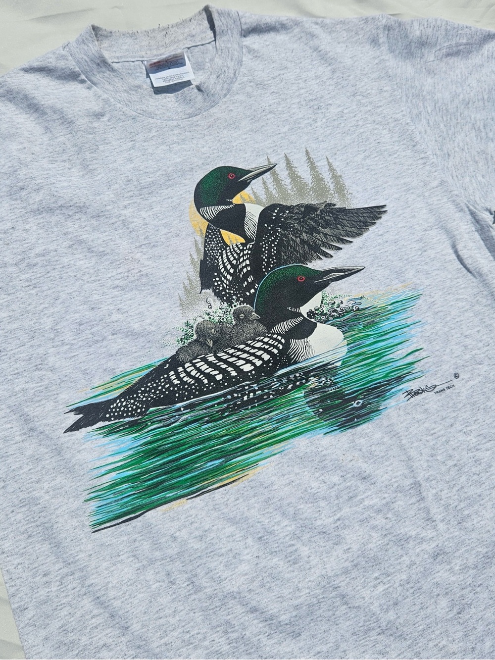 Classic Graphic Tee with Loon Art